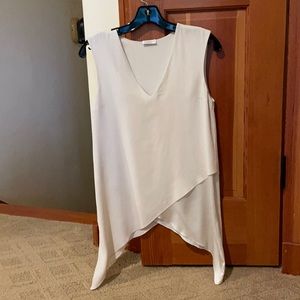 Brunello Cucinelli Beige Silk Top. Size 4